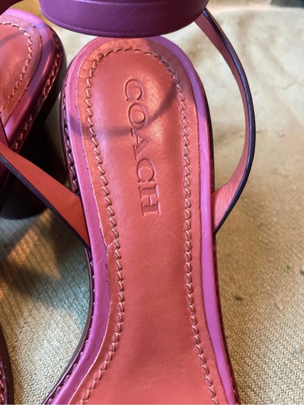 Coach Purple Floral Ankle-Strap Sandals - Picture 3 of 12